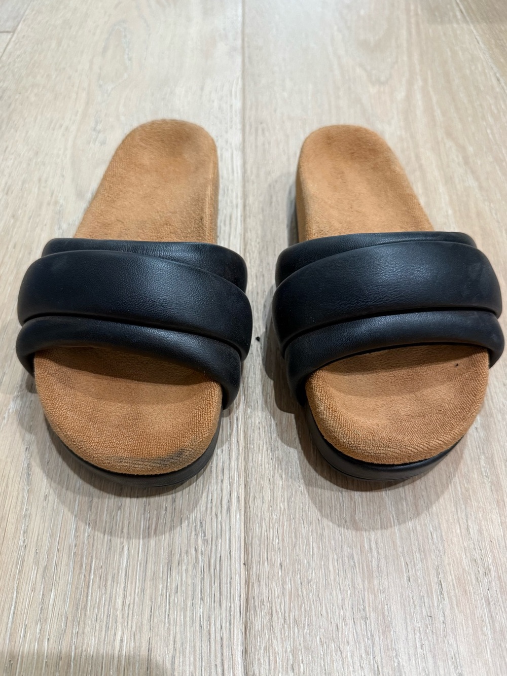 Commbi The Softie Slide - Midnight Black Napa Leather sz 8